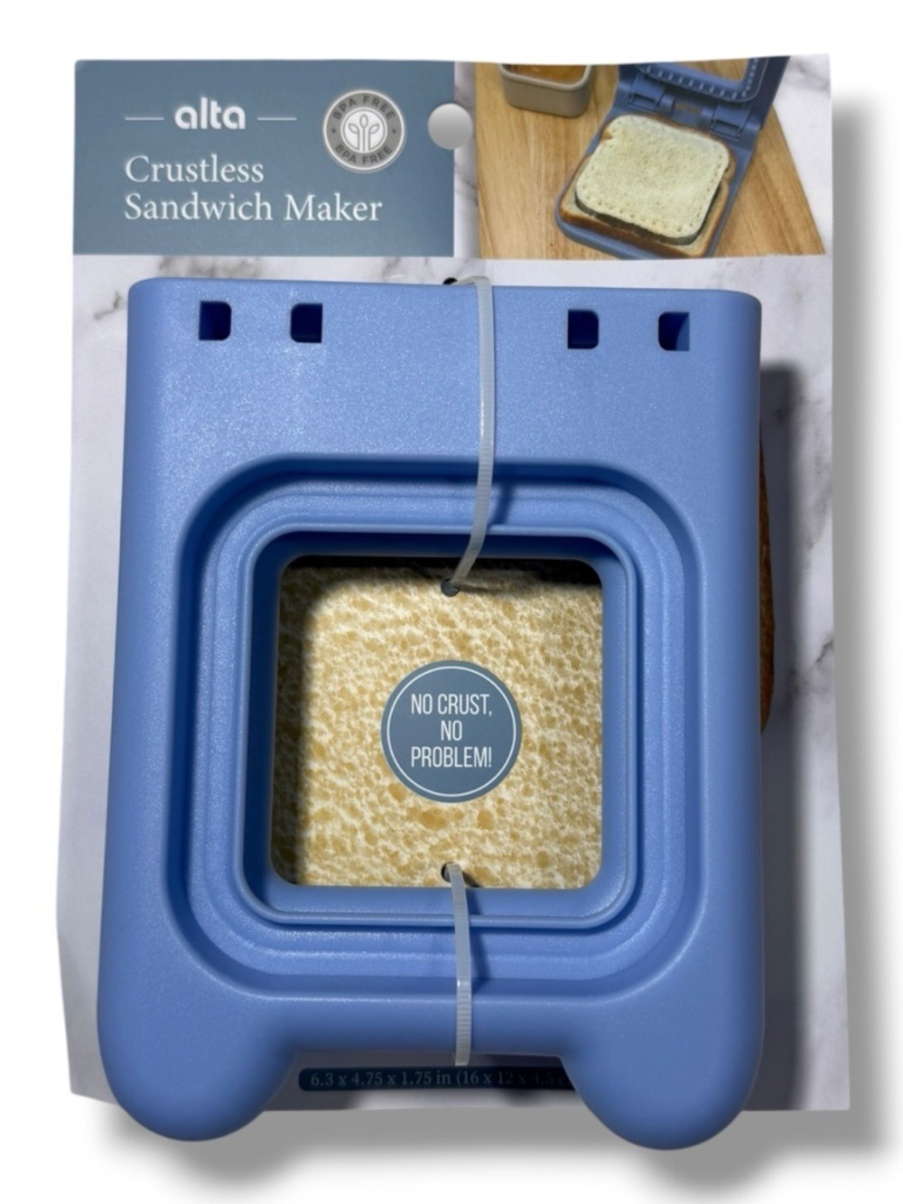 Alta Crustless Sandwich Maker Square Blue